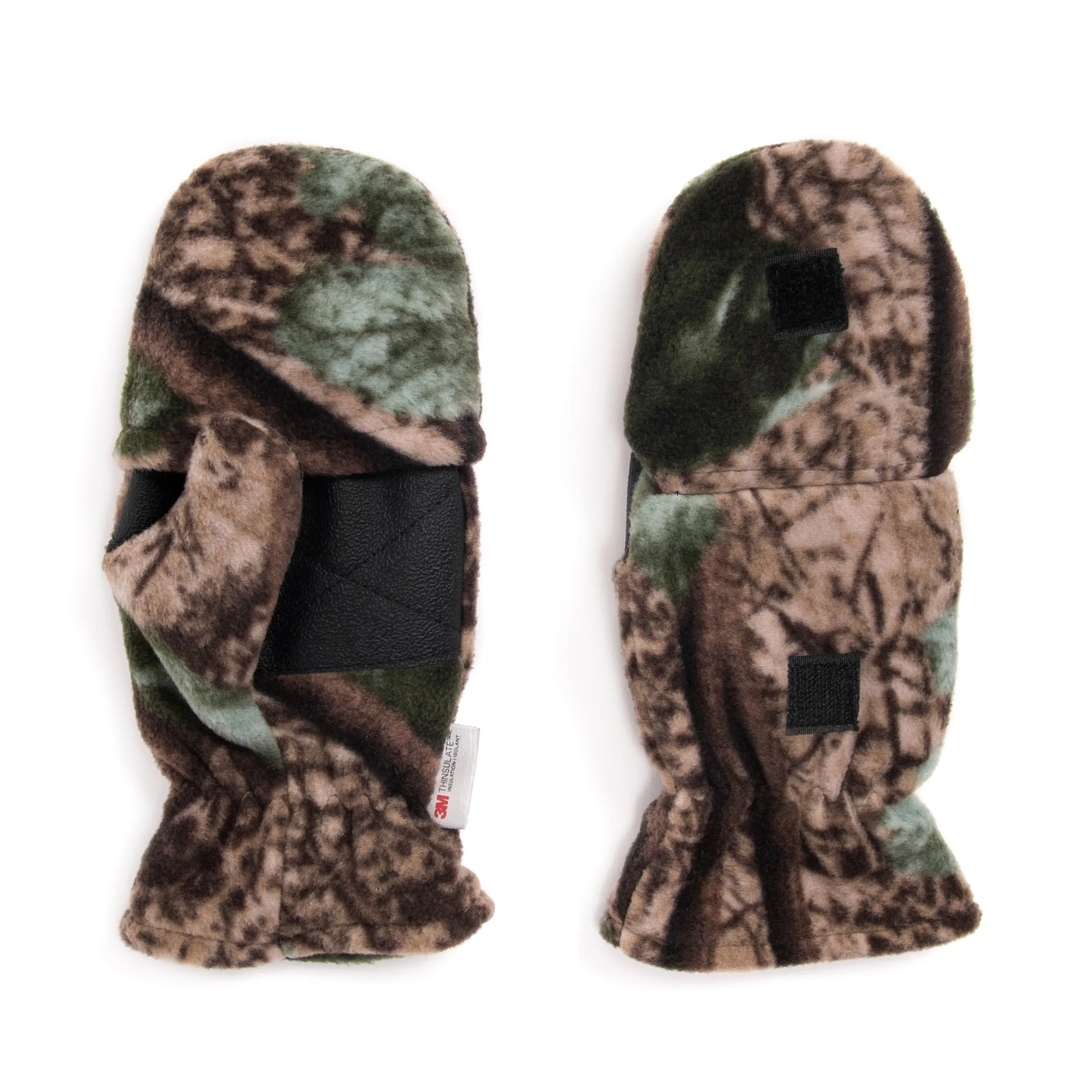 QuietWear Men's Waterproof Fleece Flip Mittens