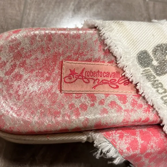 🔥🔥ROBERTO CAVALLI Angels Denim slides