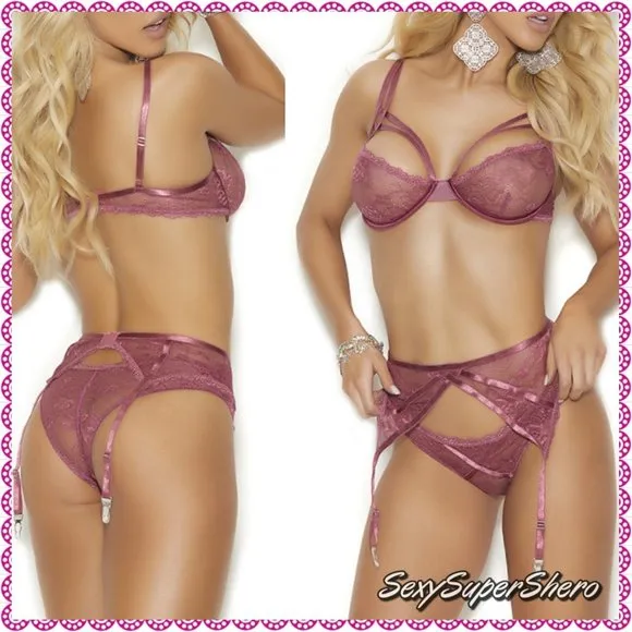 🆕🌹Rose Wine Underwire Lingerie Set