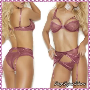 🆕🌹Rose Wine Underwire Lingerie Set