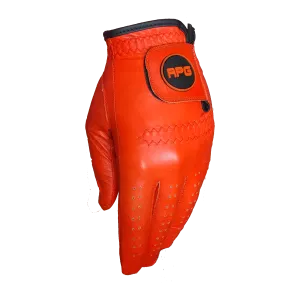 RPG 100% CABRETTA LEATHER COLOR GOLF GLOVE (WOMENS-LEFT HAND-ORANGE)