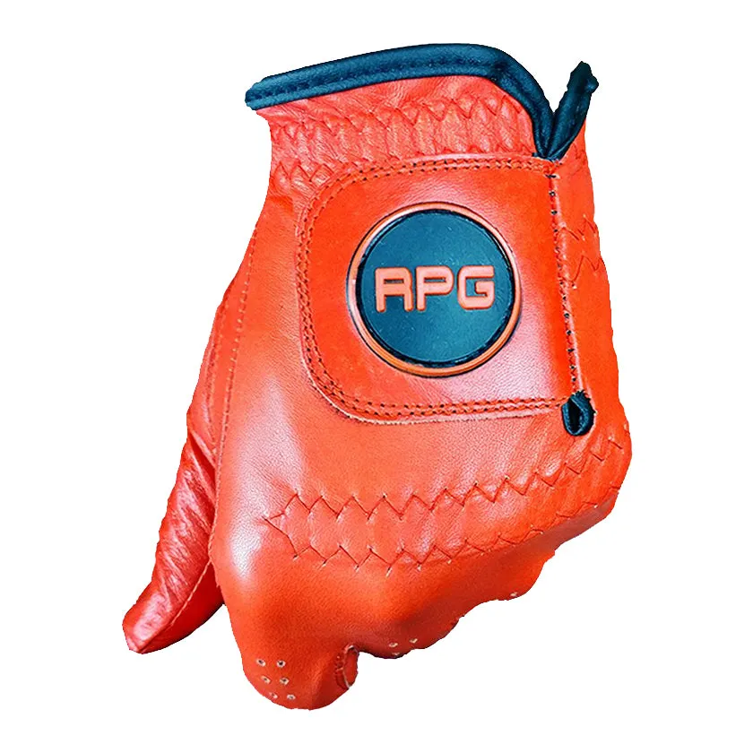 RPG 100% CABRETTA LEATHER COLOR GOLF GLOVE (WOMENS-LEFT HAND-ORANGE)