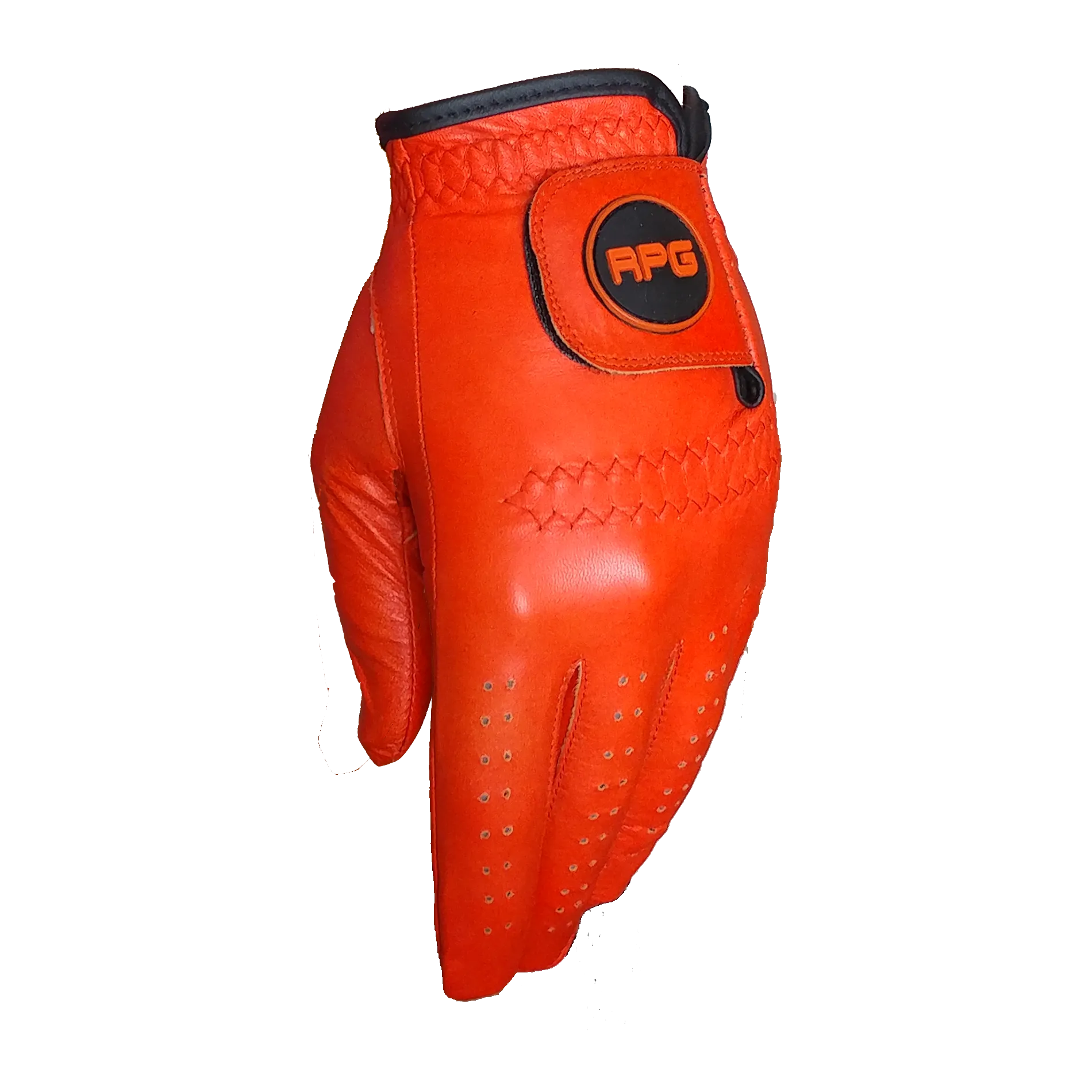 RPG 100% CABRETTA LEATHER COLOR GOLF GLOVE (WOMENS-LEFT HAND-ORANGE)