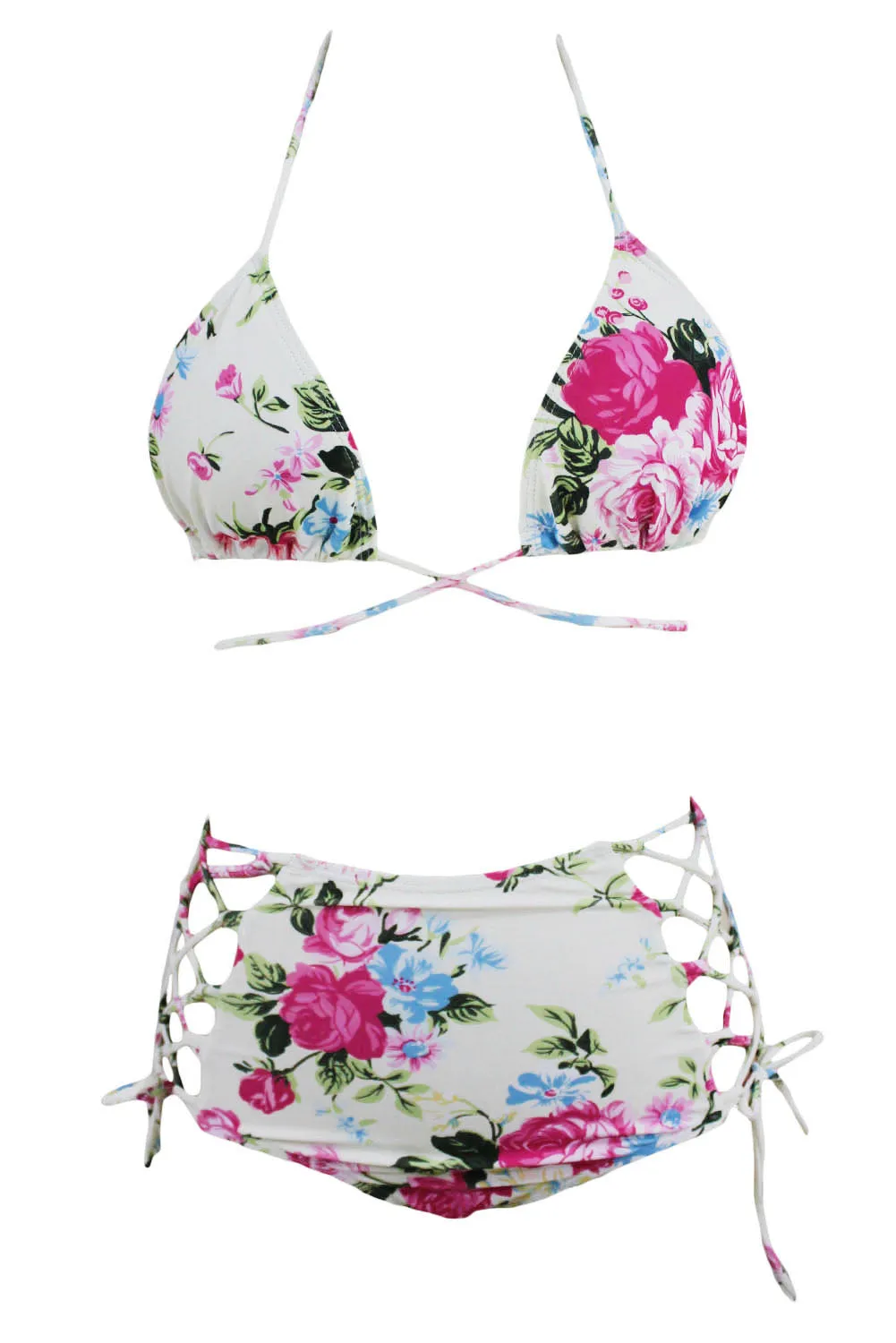 Sara Lynn Floral Print High Waist Swimsuit