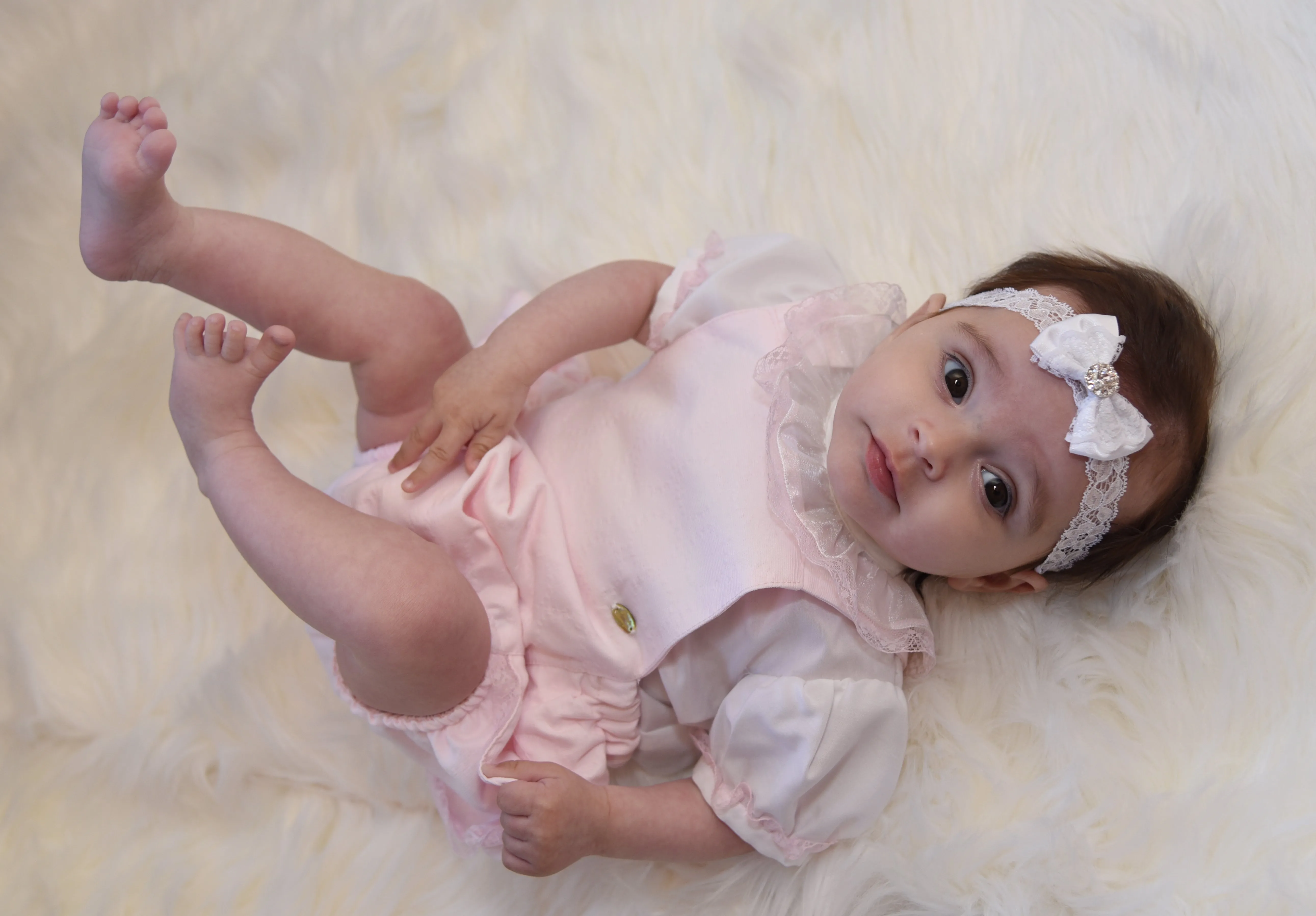 Satin White Bow Rhinestone Headband