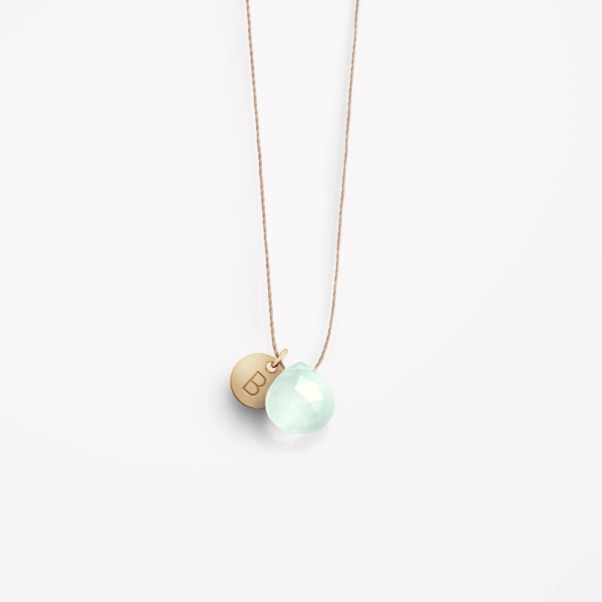Sea Glass Chalcedony Fine Cord Necklace