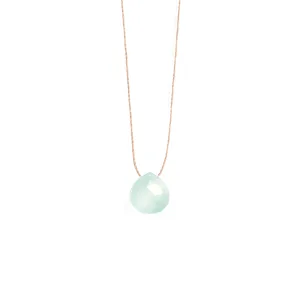 Sea Glass Chalcedony Fine Cord Necklace