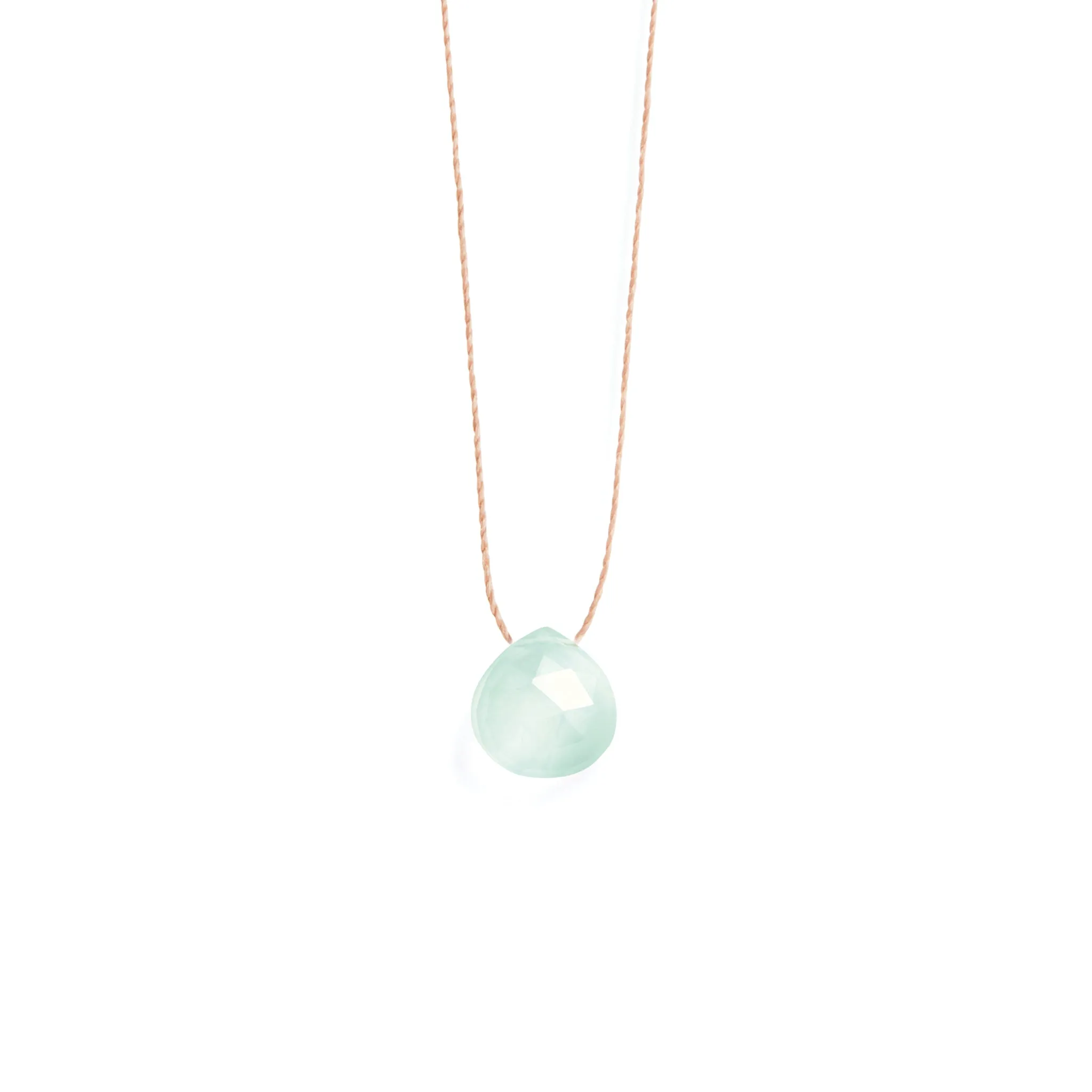 Sea Glass Chalcedony Fine Cord Necklace