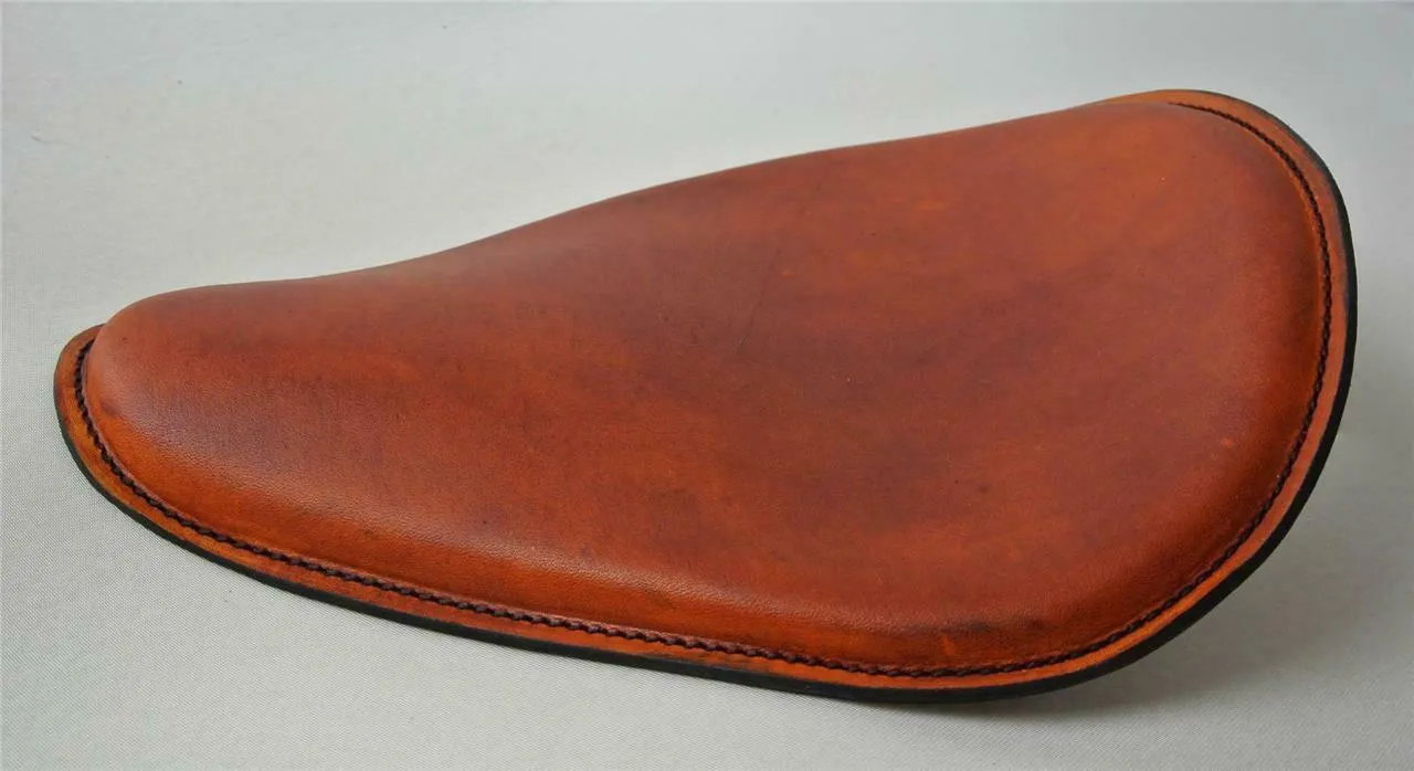 Seat Spring Solo Chopper Harley Sportster 10x13 Tan Distressed Leather