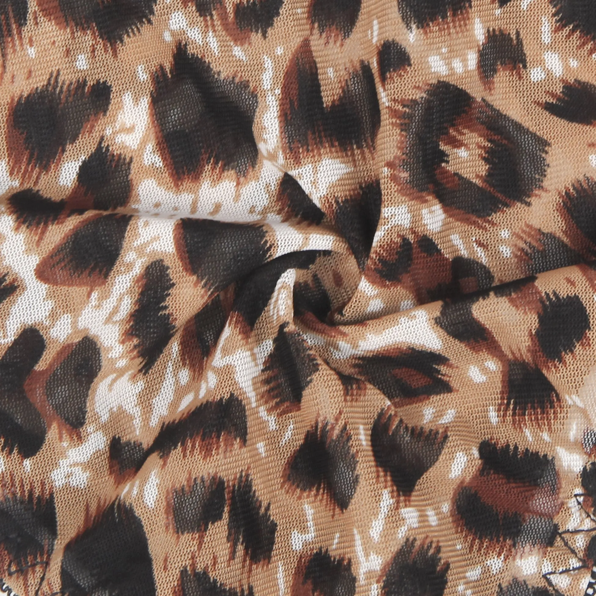 Sexy Leopard Print Strappy Bondage Bodysuit