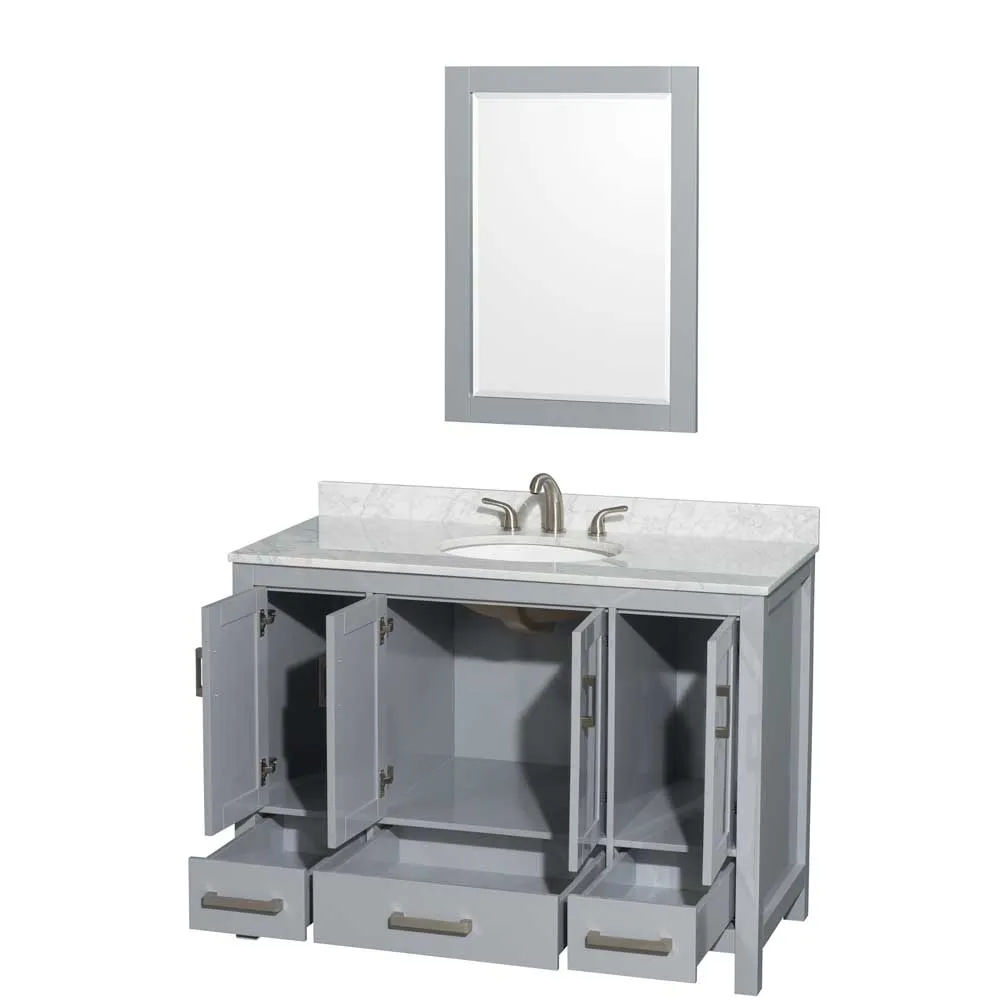 Sheffield 48 Inch Single Bathroom Vanity in Gray