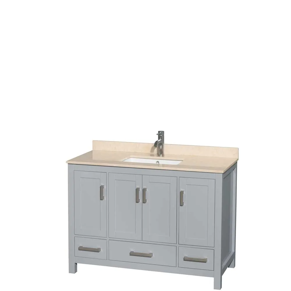 Sheffield 48 Inch Single Bathroom Vanity in Gray