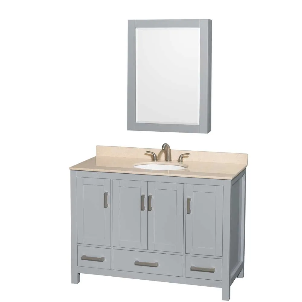 Sheffield 48 Inch Single Bathroom Vanity in Gray