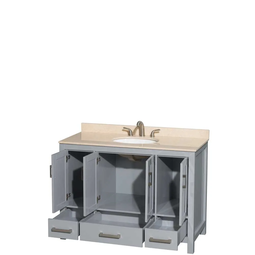Sheffield 48 Inch Single Bathroom Vanity in Gray