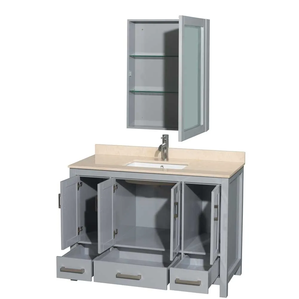 Sheffield 48 Inch Single Bathroom Vanity in Gray