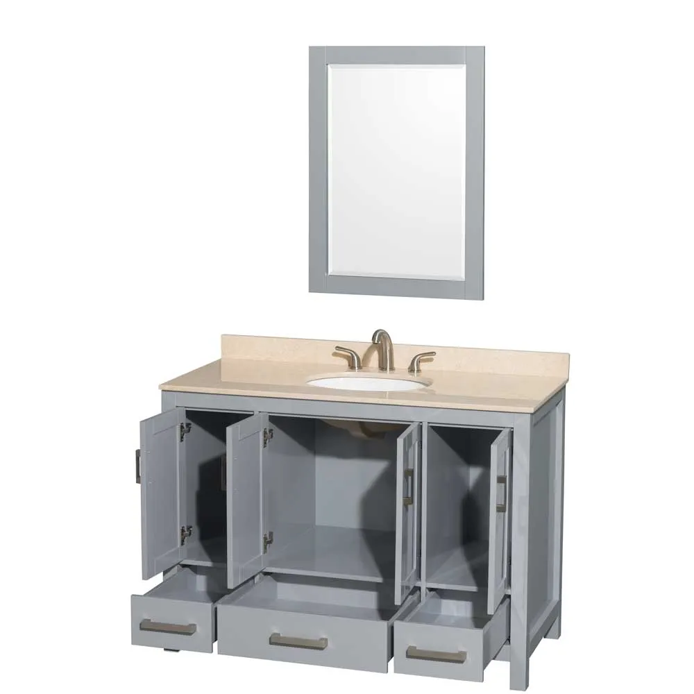 Sheffield 48 Inch Single Bathroom Vanity in Gray