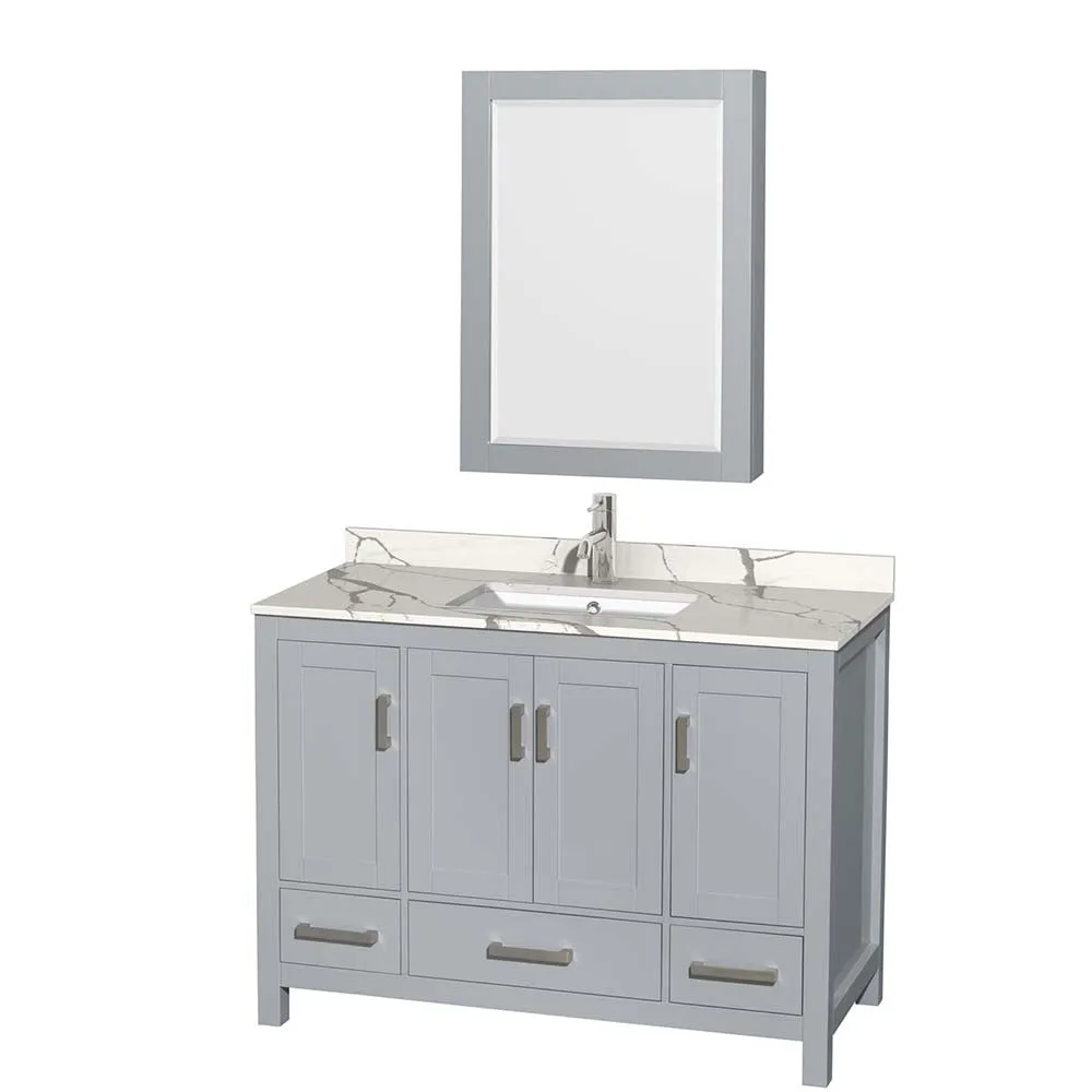 Sheffield 48 Inch Single Bathroom Vanity in Gray