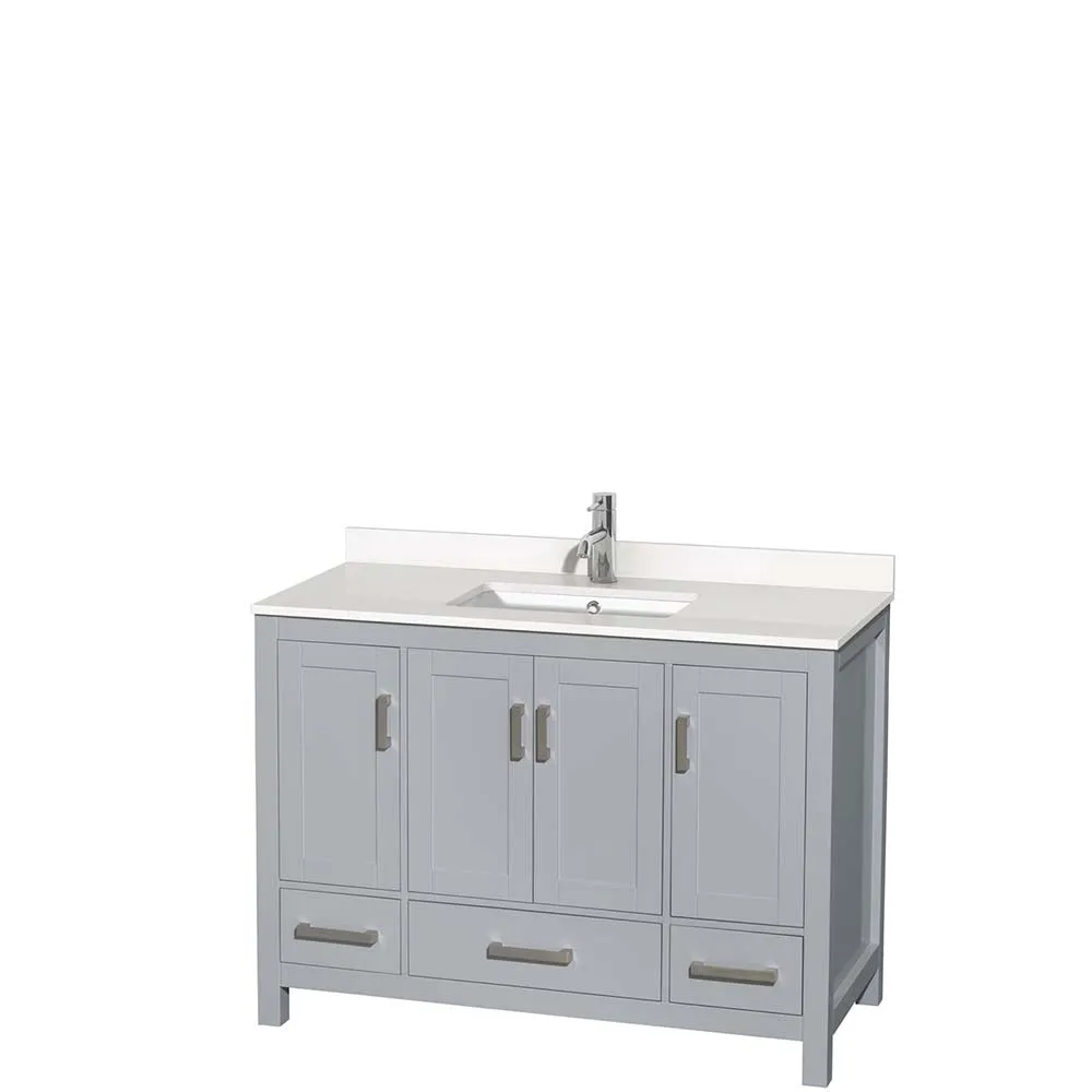Sheffield 48 Inch Single Bathroom Vanity in Gray