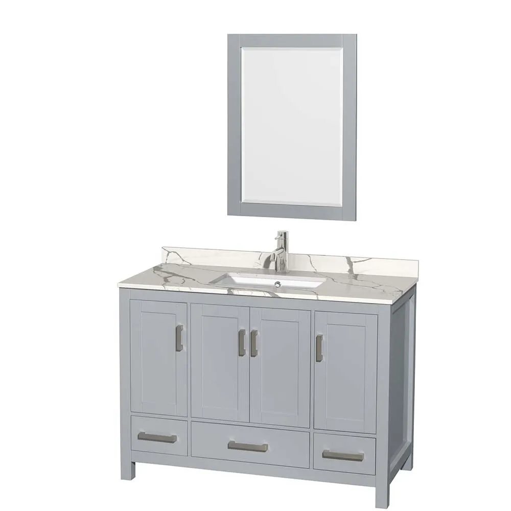Sheffield 48 Inch Single Bathroom Vanity in Gray