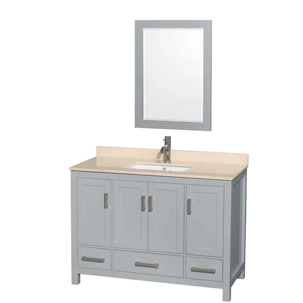 Sheffield 48 Inch Single Bathroom Vanity in Gray