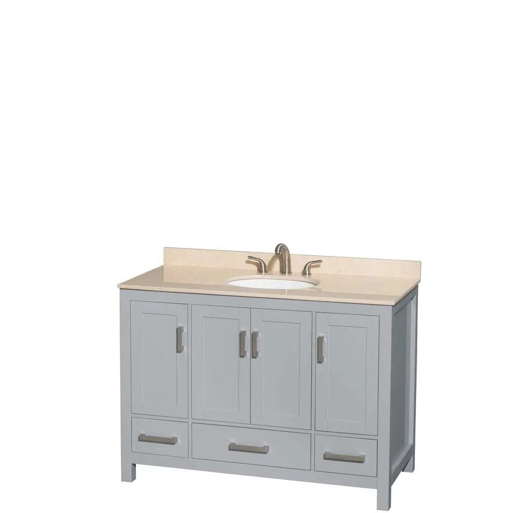 Sheffield 48 Inch Single Bathroom Vanity in Gray
