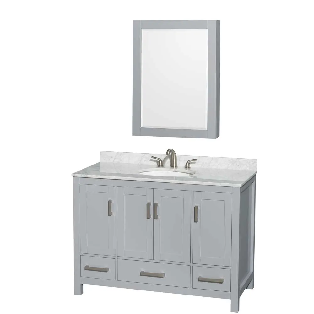 Sheffield 48 Inch Single Bathroom Vanity in Gray