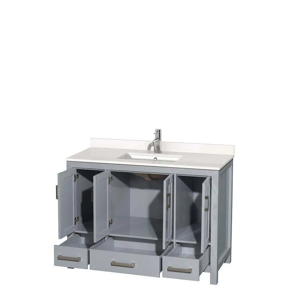 Sheffield 48 Inch Single Bathroom Vanity in Gray