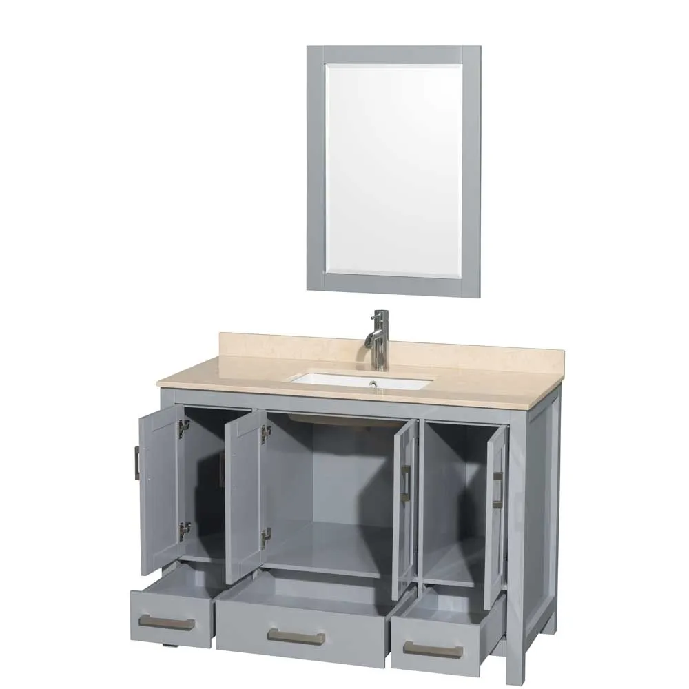 Sheffield 48 Inch Single Bathroom Vanity in Gray