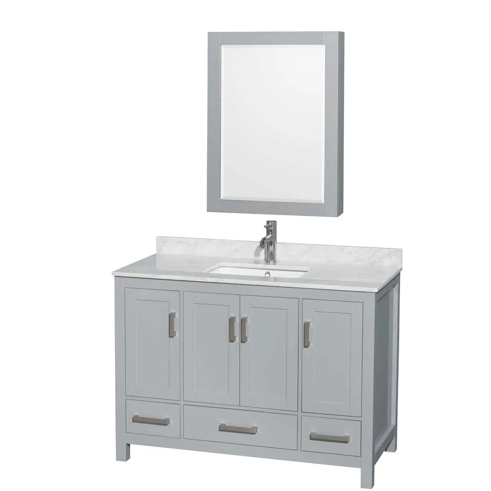 Sheffield 48 Inch Single Bathroom Vanity in Gray