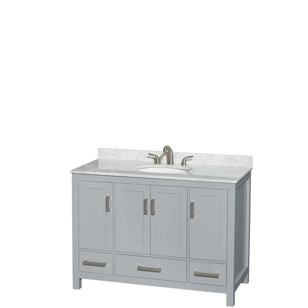 Sheffield 48 Inch Single Bathroom Vanity in Gray