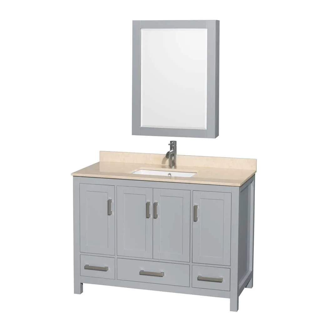 Sheffield 48 Inch Single Bathroom Vanity in Gray