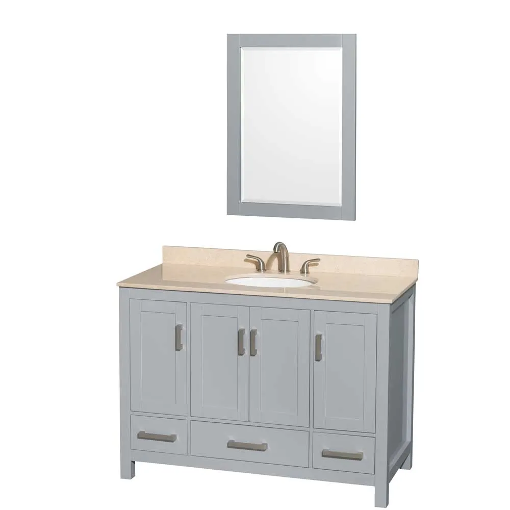 Sheffield 48 Inch Single Bathroom Vanity in Gray