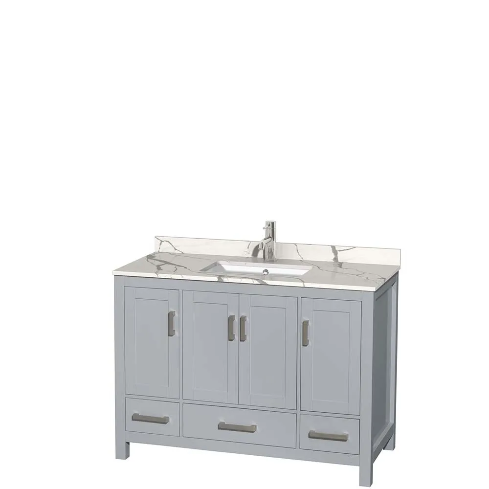 Sheffield 48 Inch Single Bathroom Vanity in Gray