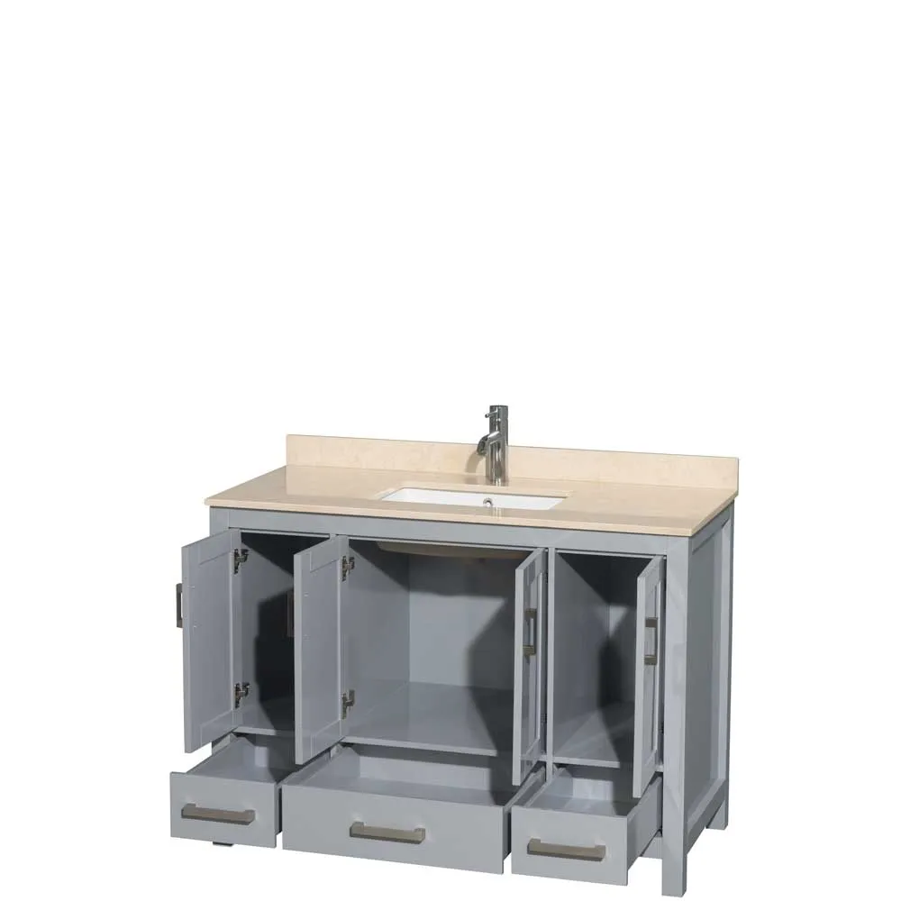 Sheffield 48 Inch Single Bathroom Vanity in Gray