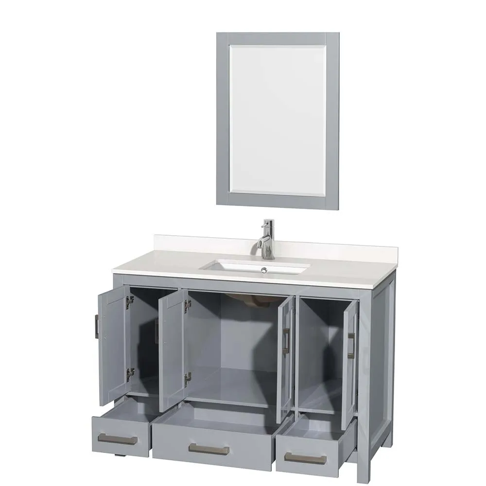 Sheffield 48 Inch Single Bathroom Vanity in Gray