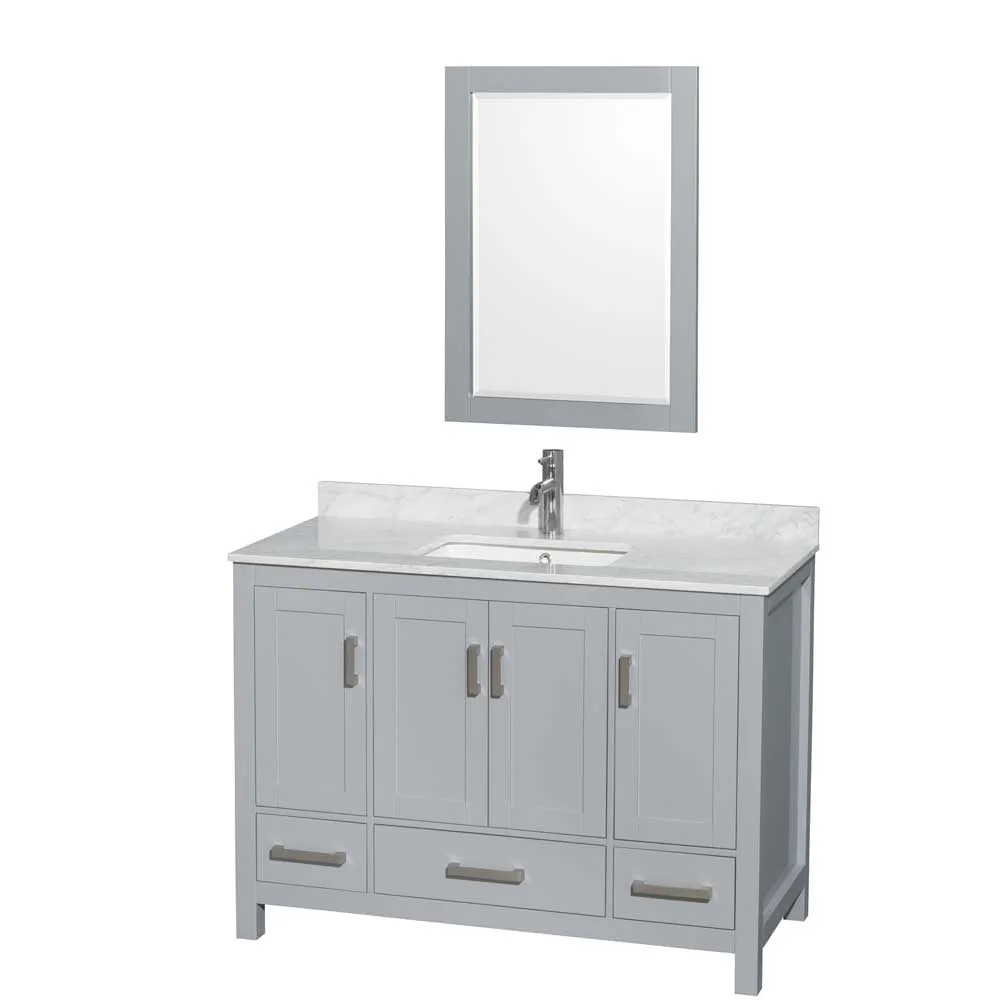Sheffield 48 Inch Single Bathroom Vanity in Gray