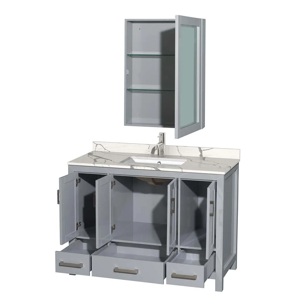 Sheffield 48 Inch Single Bathroom Vanity in Gray