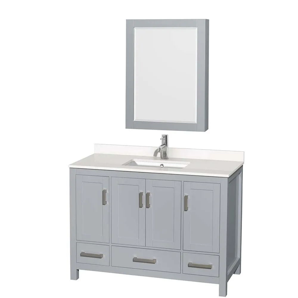 Sheffield 48 Inch Single Bathroom Vanity in Gray