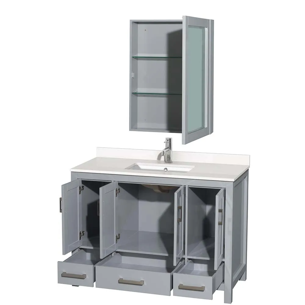 Sheffield 48 Inch Single Bathroom Vanity in Gray
