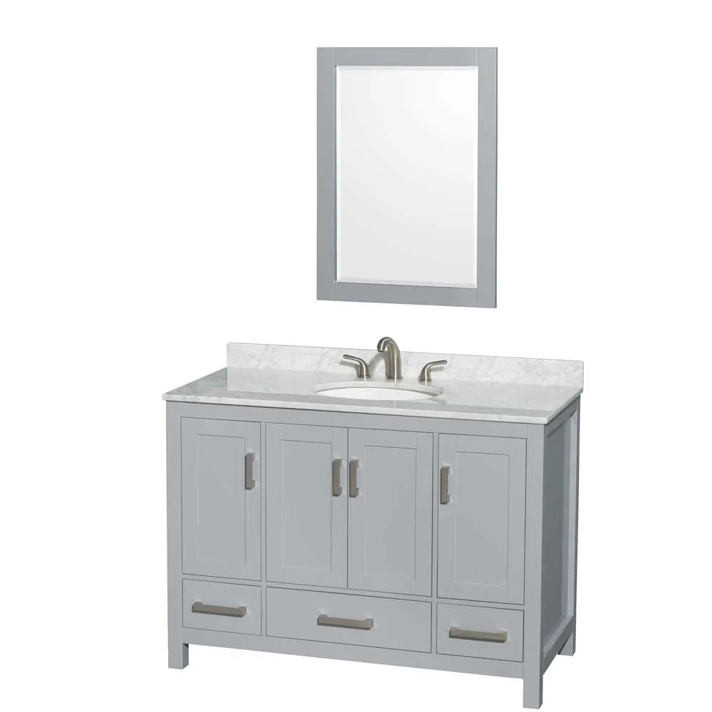 Sheffield 48 Inch Single Bathroom Vanity in Gray