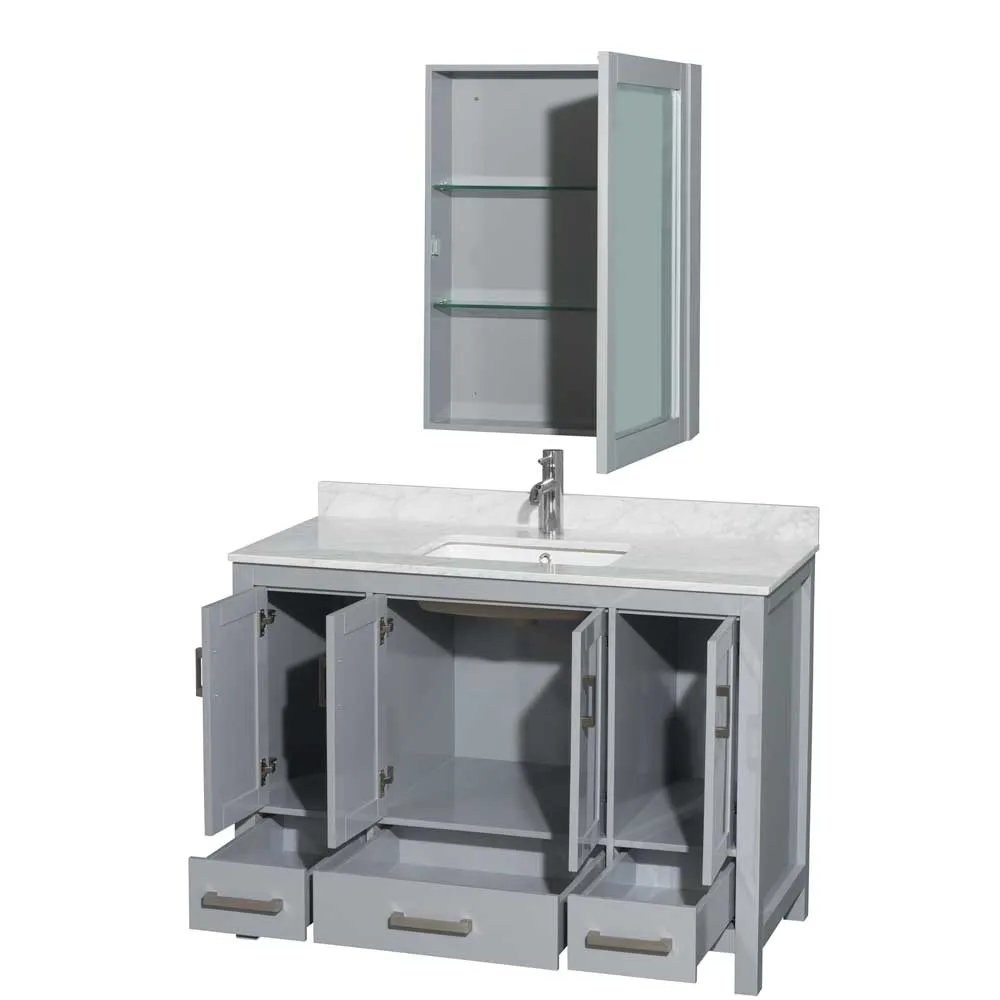 Sheffield 48 Inch Single Bathroom Vanity in Gray