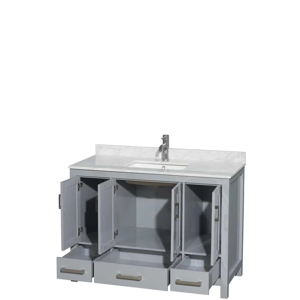 Sheffield 48 Inch Single Bathroom Vanity in Gray