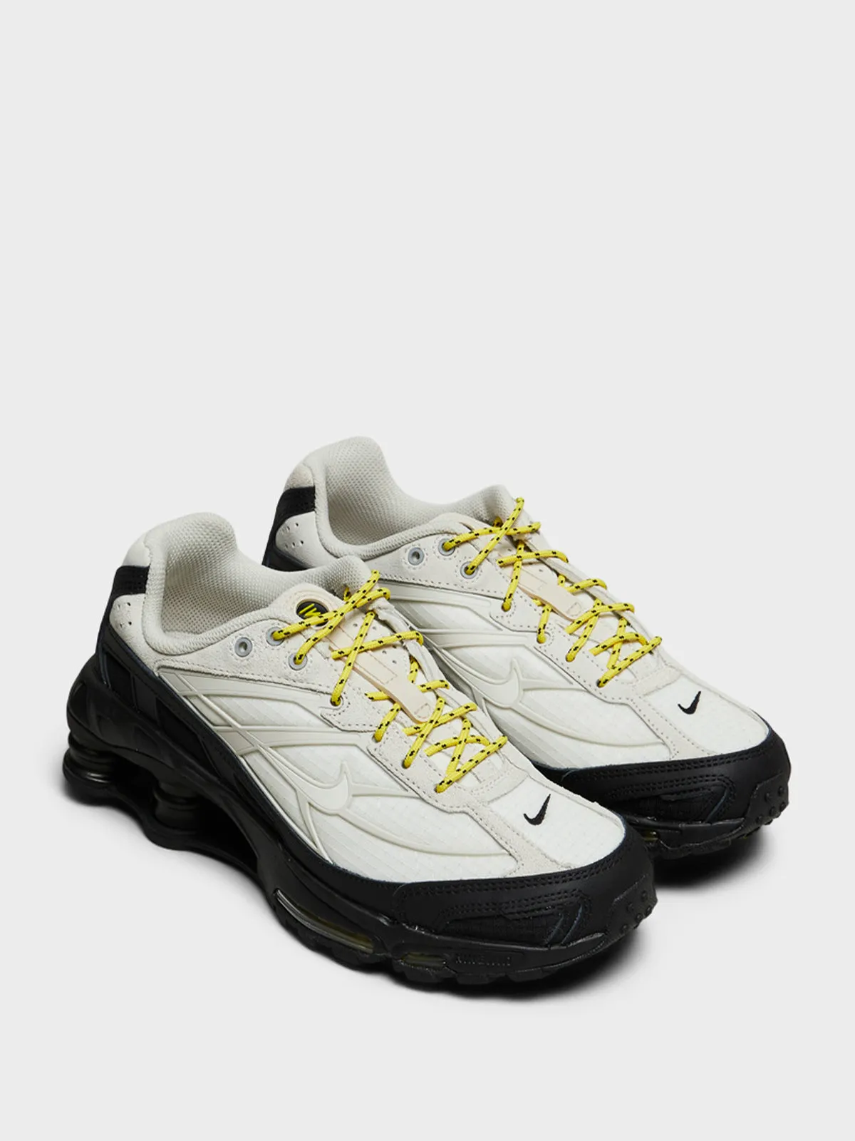 Shox Ride 2 Sneakers in Black Sail, Phantom and Reflect Silver