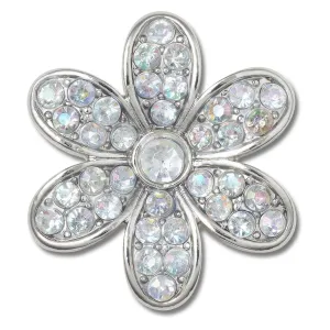 Silver Monochrome Diamond Daisy Jibbitz