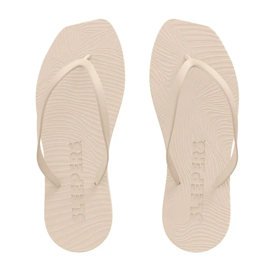 SLEEPERS Premium Grade Tapered Rubber Flip flops in Eggnog