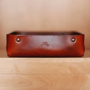 SMALL LEATHER VALET TRAY / TAN