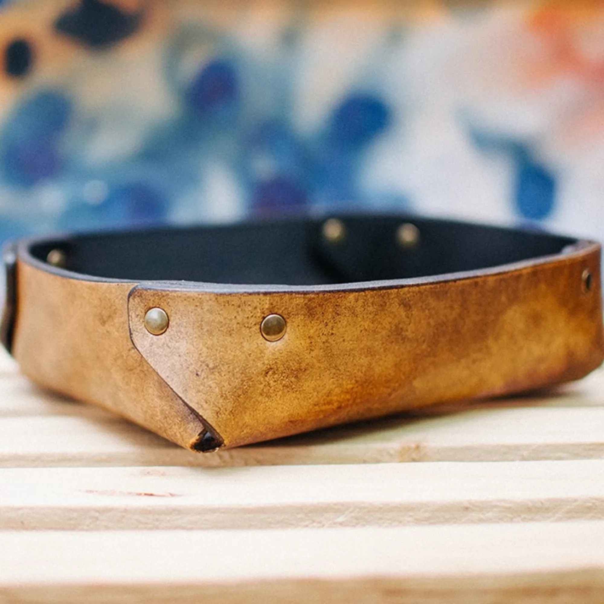 SMALL LEATHER VALET TRAY / TAN