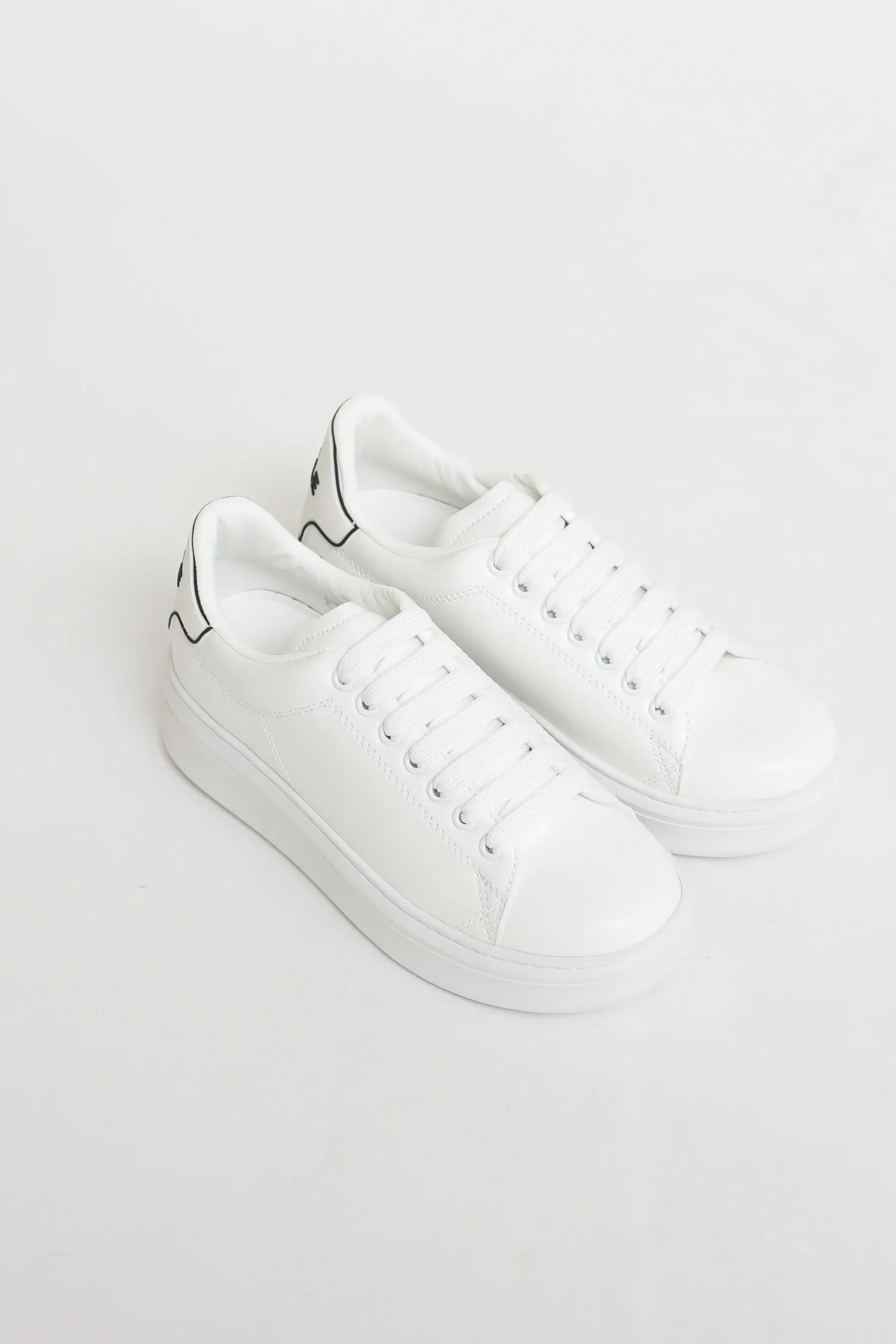 Sneakers Addict In Ecopelle E Patch - Bianco Bianco