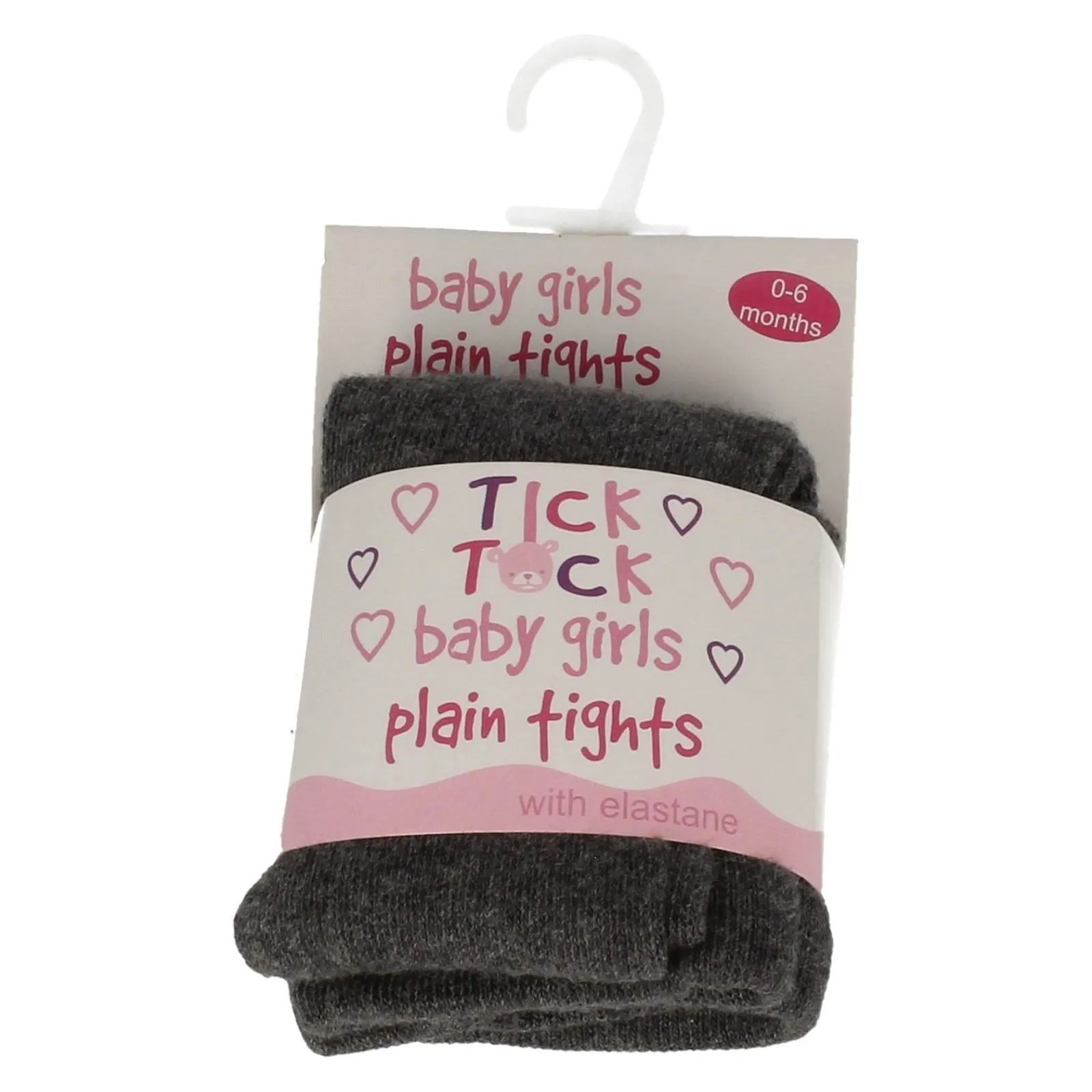 SOFT BABY GIRLS TICK TOCK PLAIN STRETCHY TIGHTS (45b033)