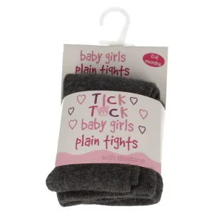 SOFT BABY GIRLS TICK TOCK PLAIN STRETCHY TIGHTS (45b033)